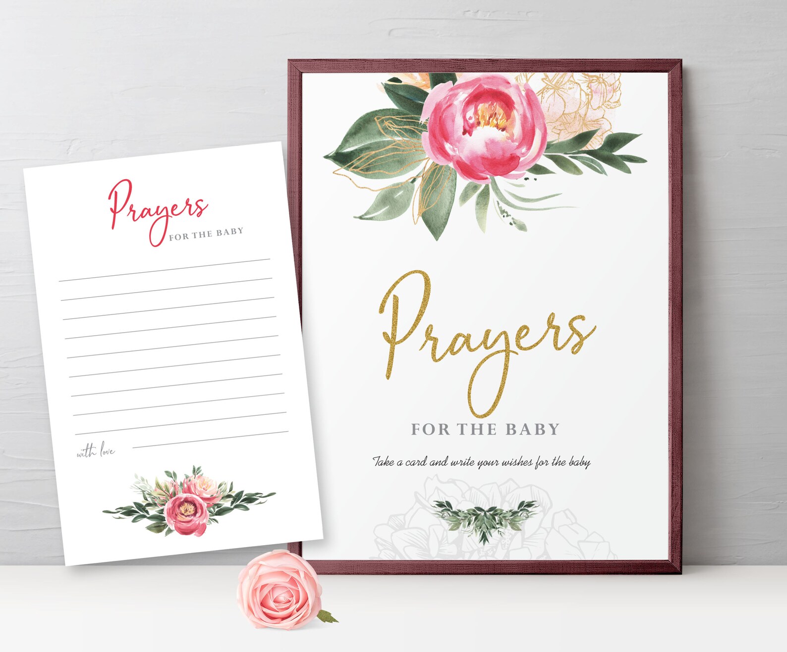 Prayers for Baby Sign and Note Cards Printable Baby Shower - Etsy France