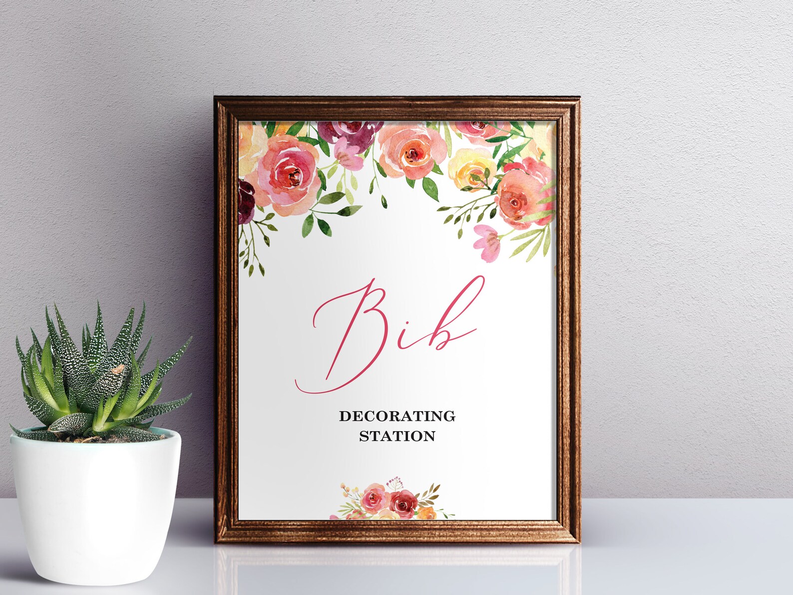 Bib Decorating Station Sign Printable Baby Shower Decorate A - Etsy