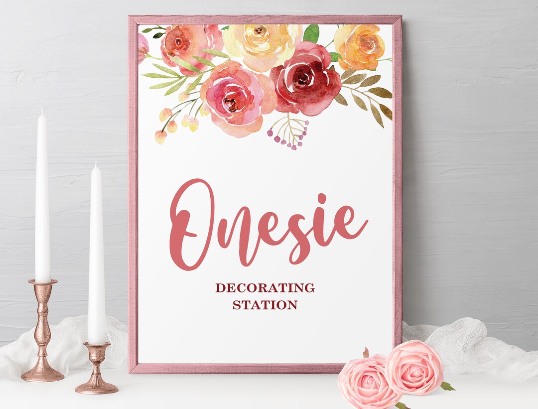 Onesie Decorating Station Sign Printable Baby Shower Decorate - Etsy