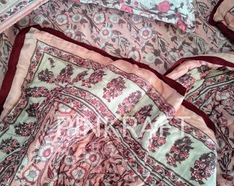 Indian Jaipuri Block Print Quilt Printed Reversible Razai Cotton Handmade Floral Quilt, Jaipuri razai , Bedspread Comforter , 100% Handmade