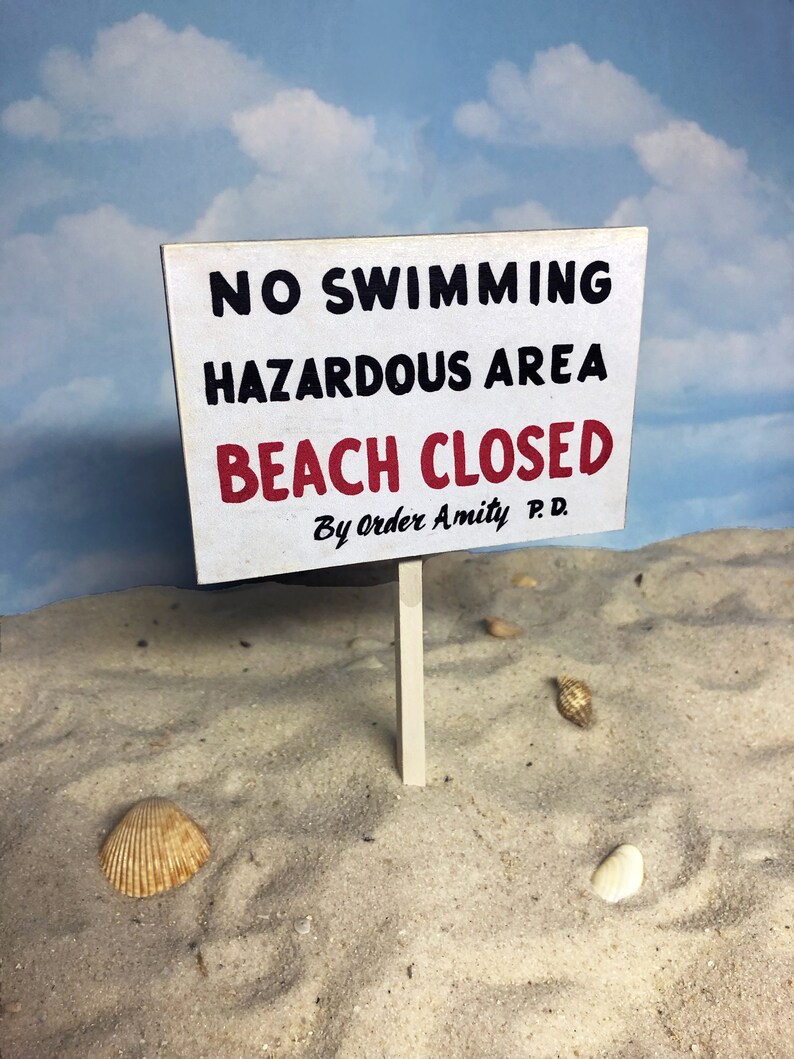 Jaws Beach Closed Mini-Sign | Etsy