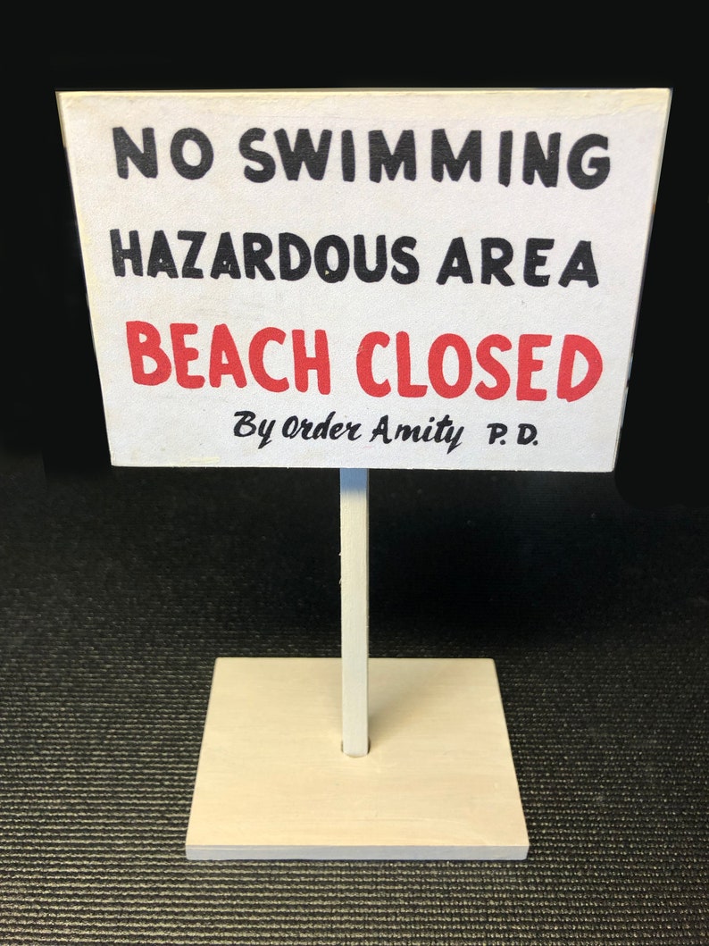 Jaws Beach Closed Mini-Sign | Etsy