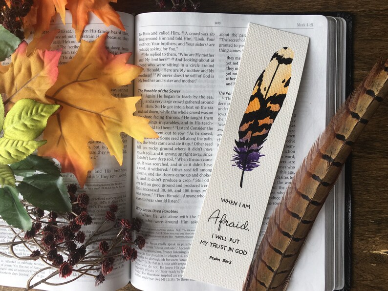 watercolor feather series bible verse bookmarks set of 3 etsy