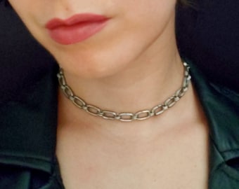 Gargantilla de eslabones de cadena de acero inoxidable