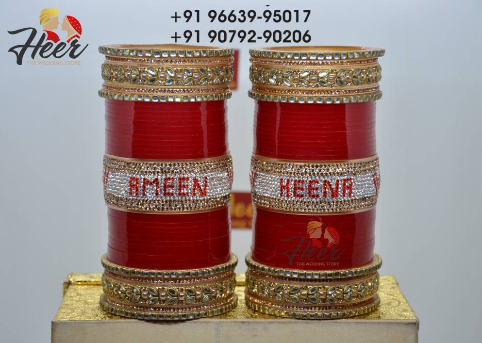 Buy Kundan Customised Name Bangles Punjabi Wedding Chooda Choora