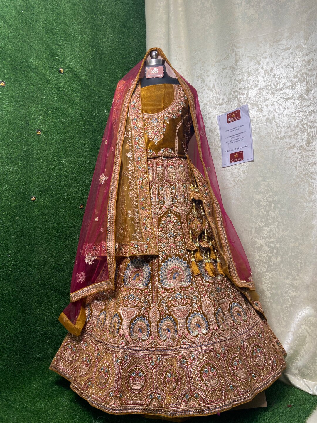 Earthy Brown Heer Embroidered Lehenga Set - Rent main image 1