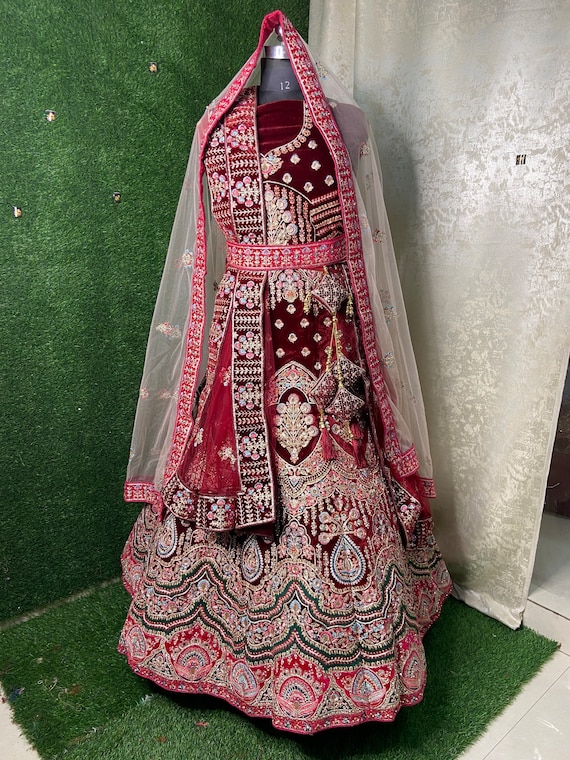 Handwork bridal lehenga top