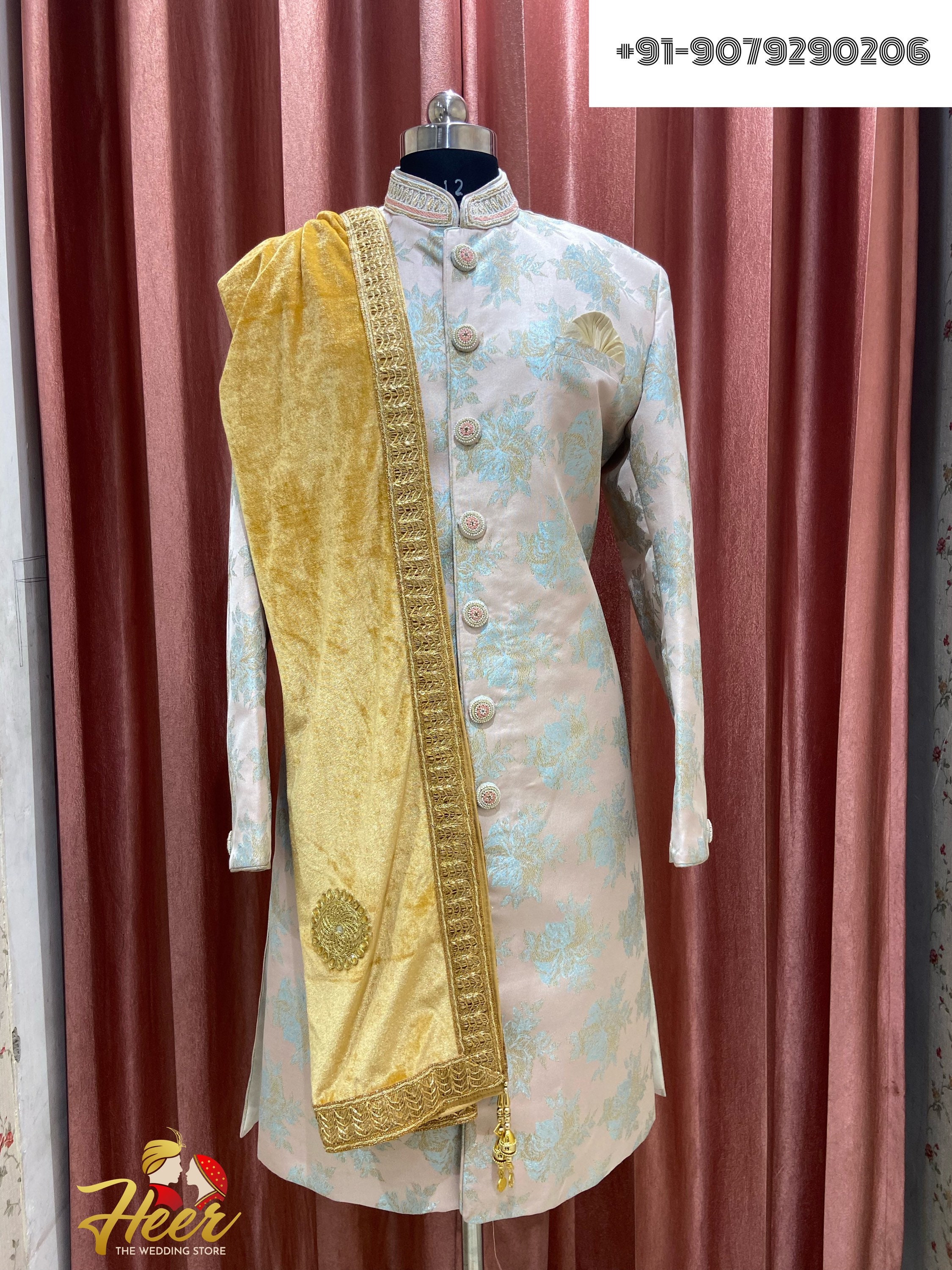 Designer Party Wear Banarasi Silk Salwar Suit - Stylecaret.com
