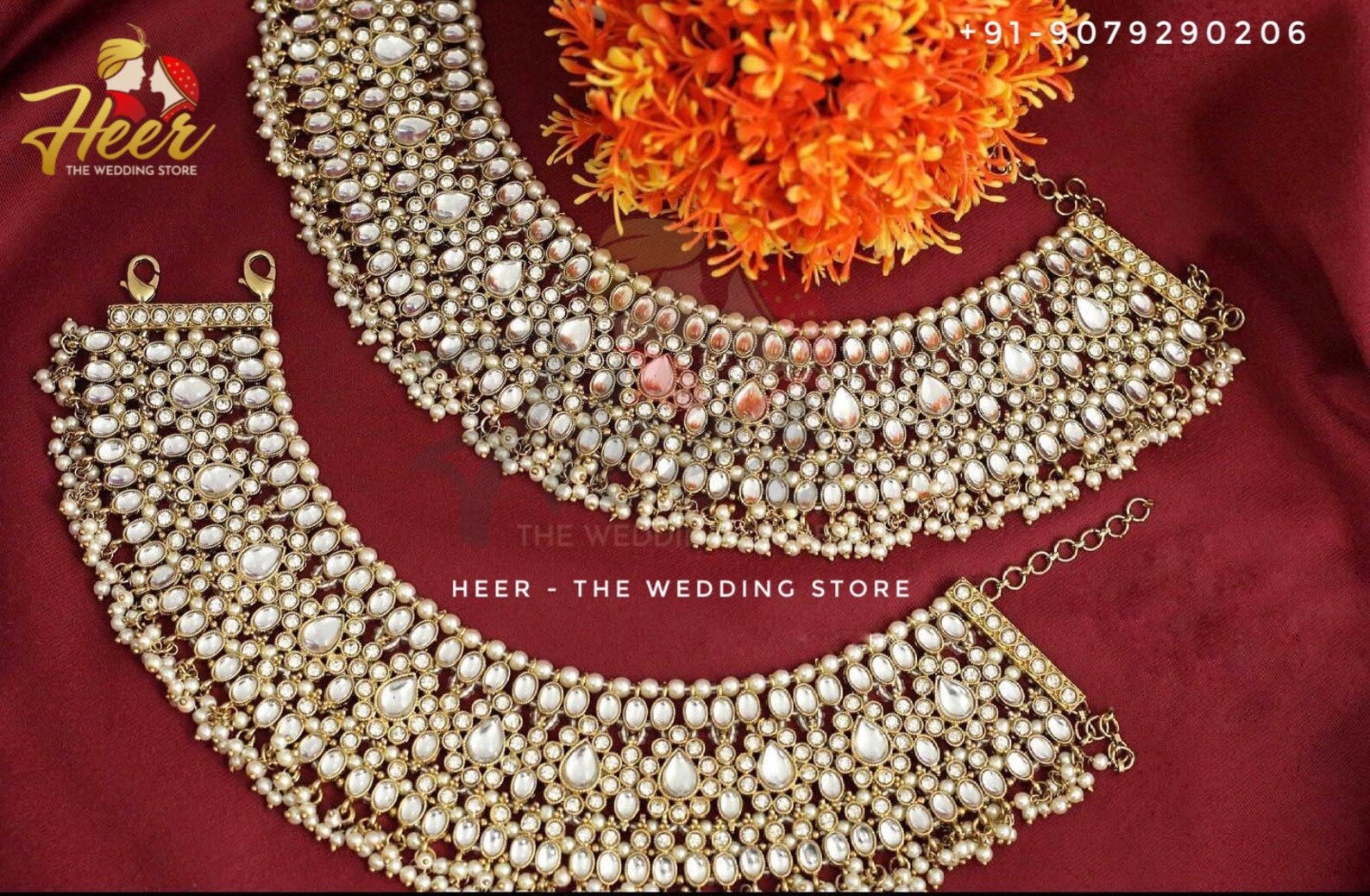 Kundan Jewellery Base Anklets Punjabi Payal Broad Anklet Etsy