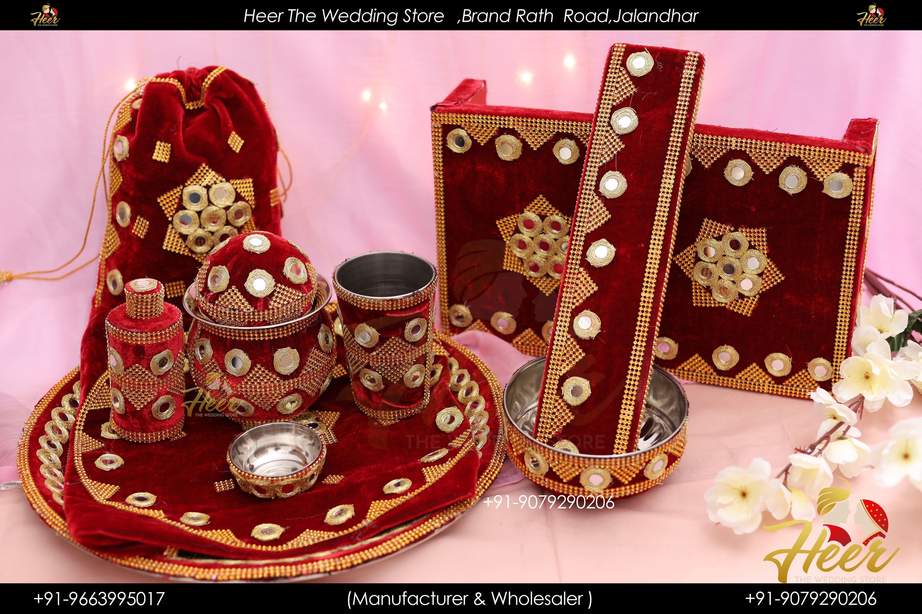 Gold Banarasi Trousseau Essentials Wedding Trunks Chooda 