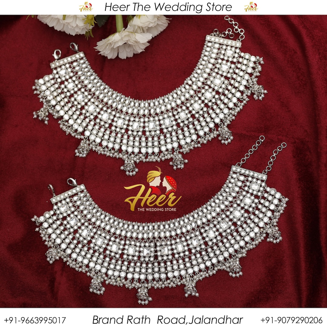 Silver Polished Heavy Punjabi Anklets, Payal, Anklet by Heer Etsy