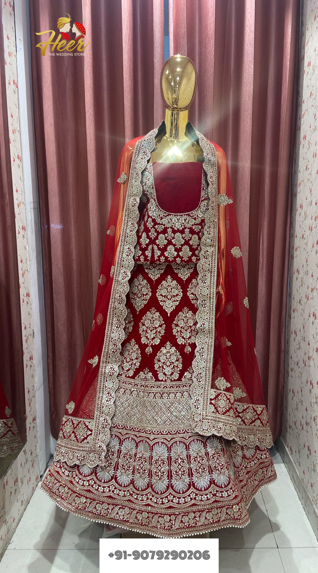Sabyasachi Inspired Pearl White Bridal Silk Lehenga Choli