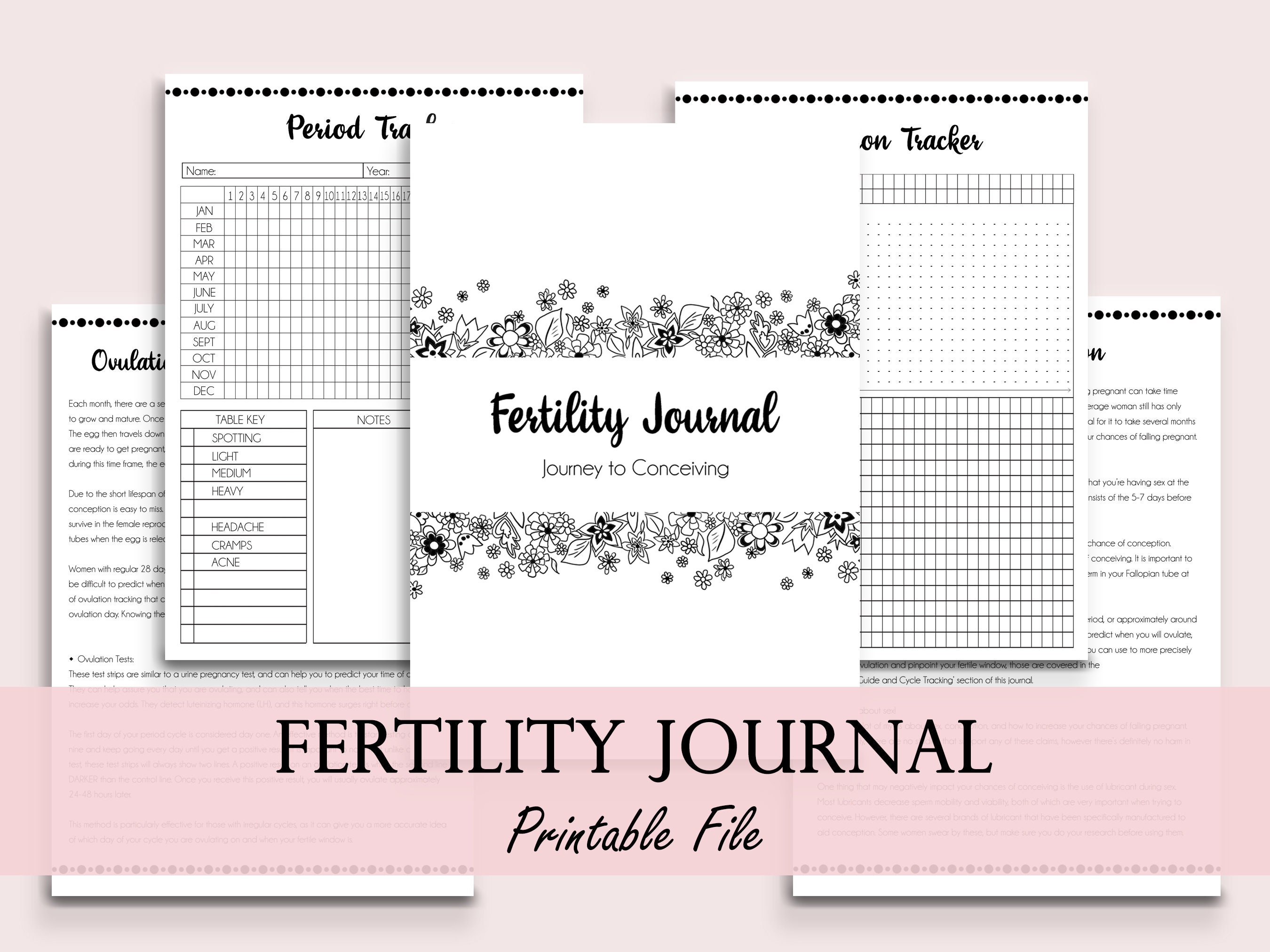 Fertility Journal Conception Diary Ovulation Tracker Trying To Etsy