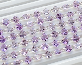 22 Pieces Pink Amethyst Mix Cut Faceted Beads Natural Gemstone | 9x6x3.5 to 6x5x3 MM | Amethyst for Jewelry Making