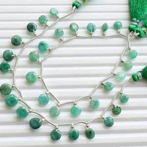 16 Pieces Emerald Round & Oval Cut Stone Faceted Beads Face Drill Natural Gemstone | Natural Emerald from Sakota Mines for Jewelry Making