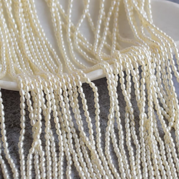 Natürliche Süßwasser Oval Perle für die Schmuckherstellung | 3x2.5 MM | Perlenzubehör