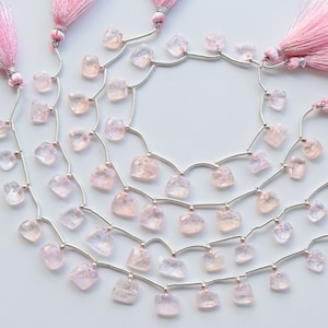 12 Pieces Morganite Taper Hammered Briolette Beads Natural Gemstone | Morganite for Jewelry Making | Gemstone Supplies
