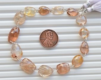 14 Pieces Imperial Topaz Mix Rose Cut Faceted Cabochon Beads Natural Gemstone | 17x10x5 to 11x11x4 MM | Topaz for Jewelry Making