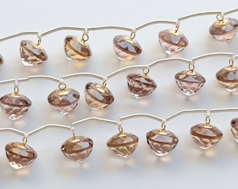 10 Pieces Champagne Quartz Conic Drop Faceted Beads with 14K Gold Filled Peg Bail Beads Natural Gemstone | 10x12 MM | 14KGF