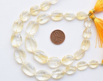 8 Inches Citrine Faceted Grade-C Uneven Shape Natural Gemstone Briolette Center Drill Beads Line | Genuine Citrine Strand | Gemstone Beads
