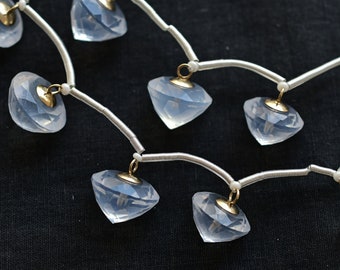 10 Pieces Moon Quartz Conic Drop Faceted 14K Gold Filled Peg Bail | 13x13 to 10x10 MM | 14KGF | Quartz for Jewelry Making