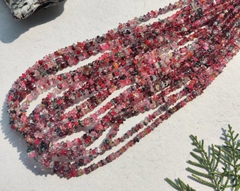 16 Inches Multi Spinel Uncut Mix Center Drill Natural Gemstone Beads | 3x5x3 to 1x5x3 mm | Spinel for Jewelry Making | Gemstone Supplies