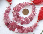 6 Inches Glass Filled Ruby Faceted Geometrical Crown Cut Uneven Shape Treated Gemstone Side Drill Beads Line Wholesale Ruby Beads Strand