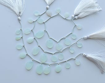10 Pieces Aqua Onyx Smooth Uneven Beads Natural Gemstone Face Drill Strand For Jewelry Making | 19x13x4 MM to 10x8x4 MM