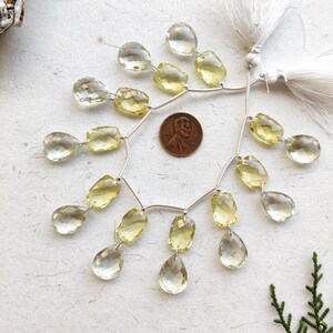 20 Pieces Green Amethyst Lemon Quartz Faceted Mix Face Drill Natural Gemstone Beads Strand | 16x12x7 to 14x10x5 mm | Multi Stone Beads