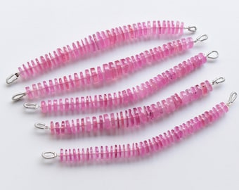 4 Inches Ruby Glass Filled Smooth Tyre Beads Natural Gemstone Strand | Ruby for Jewelry Making | Gemstone Supplies