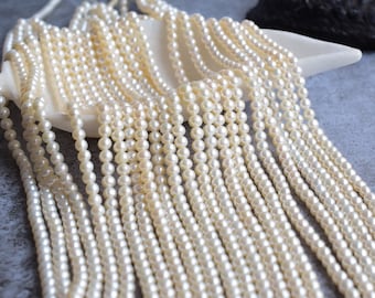 Natural Freshwater Cream White Smooth Almost Round High Quality Pearl For Jewelry Making | 6x6x6 to 5x5x5 MM | High Luster Pearl