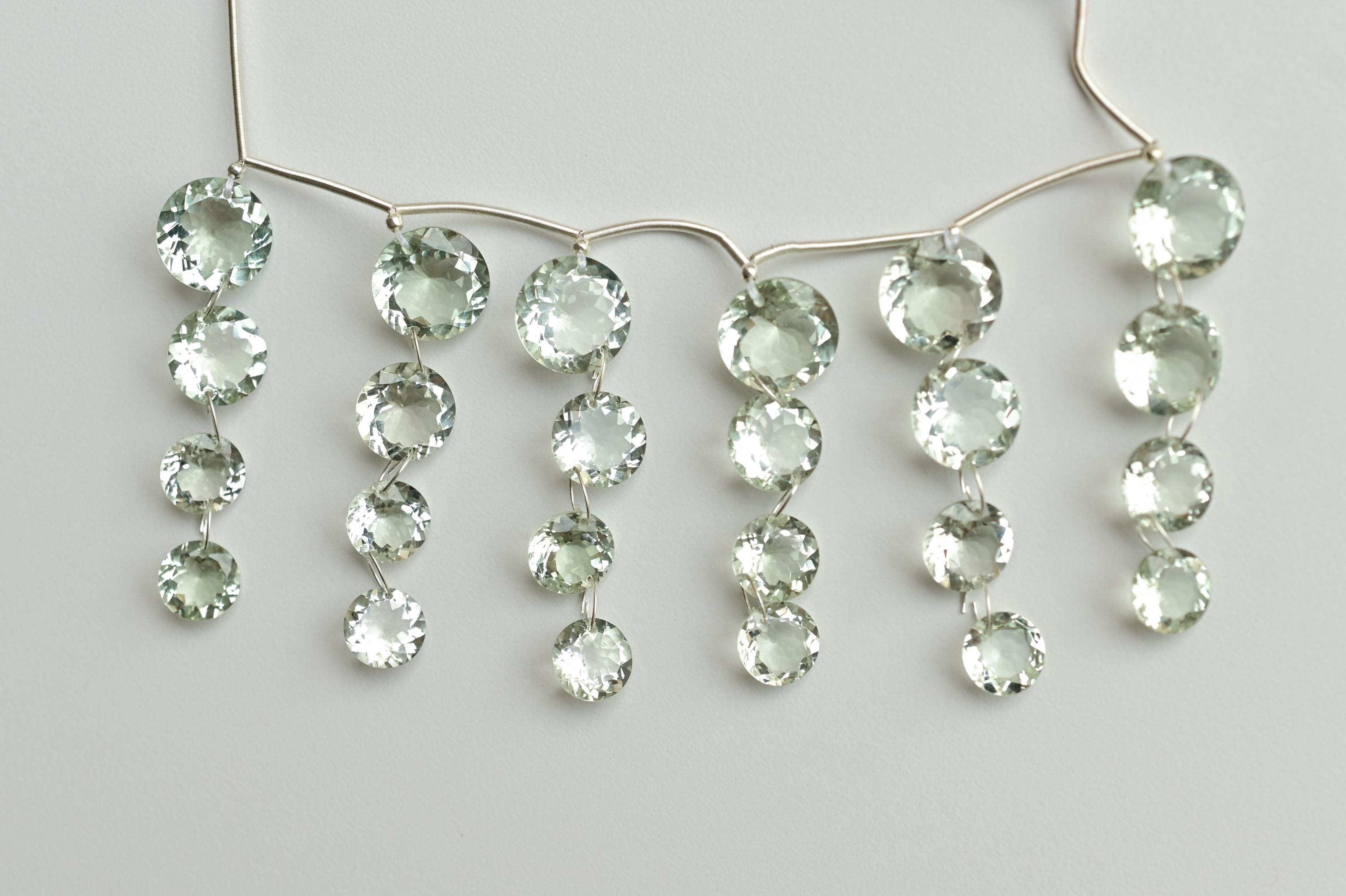 24 ピース グリーン アメジスト ラウンドカット ストーン ファセット