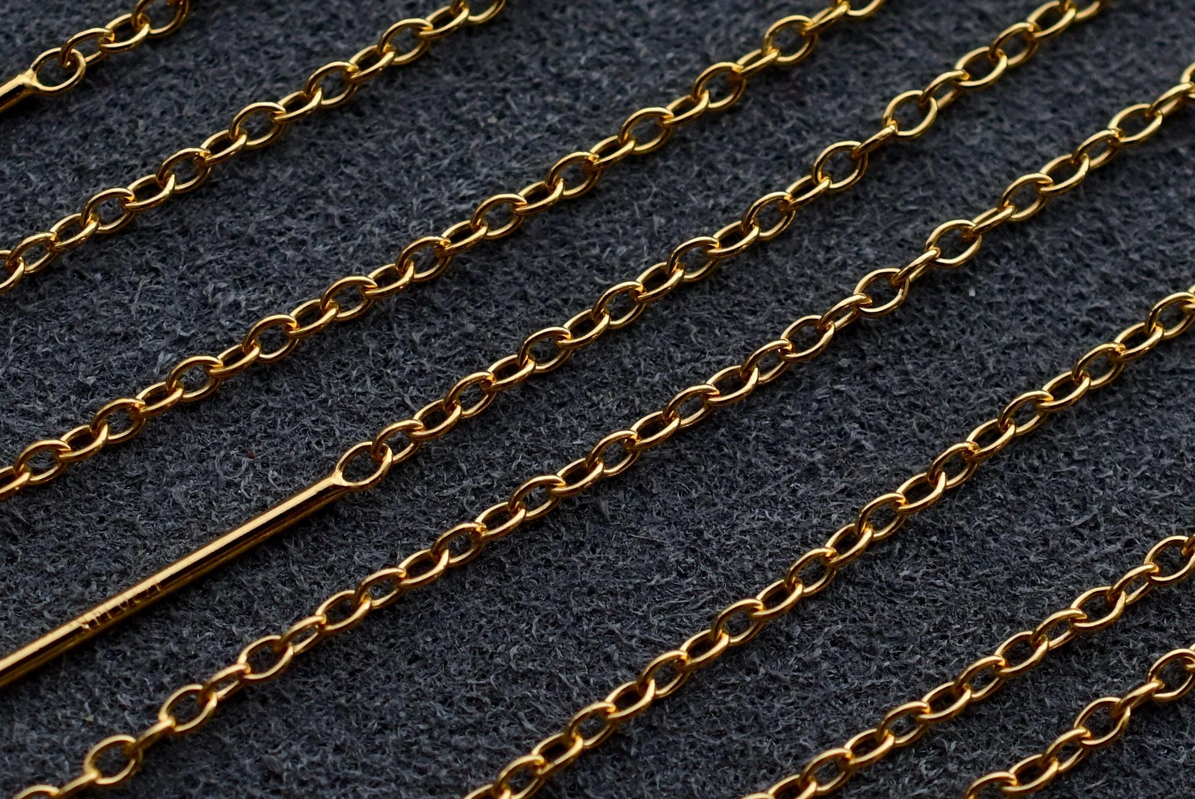 14K ゴールドフィルド 8 インチ アドアビーズ ケーブルチェーン