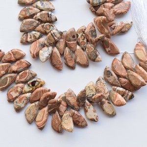 5.5 Inches Butterfly Jasper Faceted Sail Crown Cut Beads Natural Gemstone Side Drill Beads Strand | 16.5x8x3 mm | Natural Jasper Beads