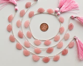 10 Pieces Guava Quartz Slot Carved Fan Beads Natural Gemstone Side Drill Strand | 12x17x4 to 12x16x4 MM | Quartz for Jewelry Making