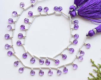 20 Pieces Amethyst Faceted Round Shape Beads Natural Gemstone Briolette Face Drill Beads Line | Wholesale Genuine Amethyst Beads | 5x3 mm