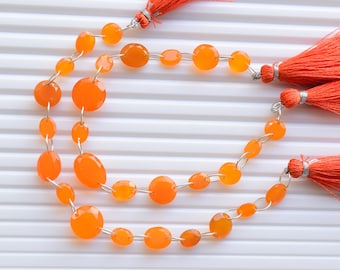 14 Pieces Natural Carnelian Faceted Mix Cut Stone Beads Natural Gemstone Double Drill Beads Line Strand | 12x8 to 8x6x3 mm