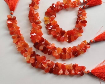 12x8x4 to 10x6x4 mm 4 Inches Red Onyx Crystal Combination Faceted Geometrical Tumble Beads Natural Gemstone Side Drill Beads Line