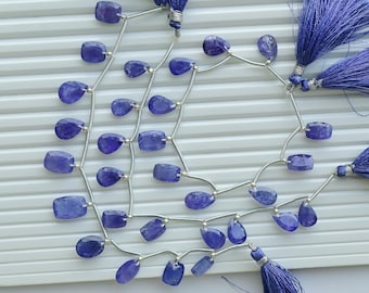 10 Pieces Tanzanite Mix Cut Stone Faceted Beads Natural Gemstone Face Drill Strand | Tanzanite for Jewelry  Making | 14x10x4 to 10x7x4 MM