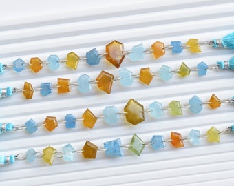 10 Pieces Mix Beryl Geometrical Step Cut Beads Natural Gemstone Double Drill Strand | Beryl for Jewelry Making | Gemstone Supplies