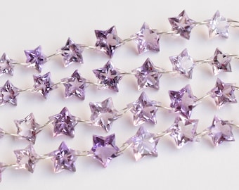 12 Pieces Pink Amethyst Star Cut Faceted Beads Natural Gemstone | 12x12.5x8 to 8x8x5 MM | Amethyst for Jewelry Making