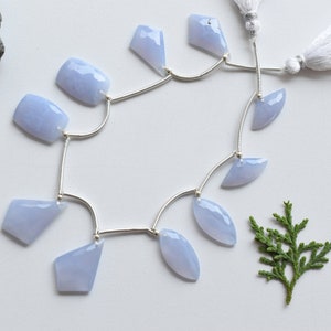 Blue Chalcedony Faceted Baguette/for Making Jewelry/10piece Strand ...