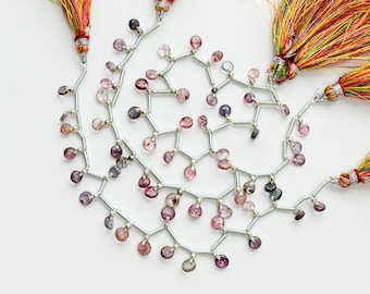 20 peças de contas redondas e lisas de espinélio multicoloridas, com acabamento irregular, pedras preciosas naturais perfuradas, para confecção de joias | 5x5x2 a 3x3x1,5 mm