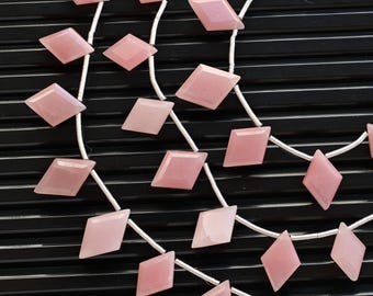 10 Pieces Guava Quartz Lozenge Step Cut Faceted Beads Natural Gemstone Side Drill Strand | 18x13x7 to 12x9x5 MM | Quartz for Jewelry Making