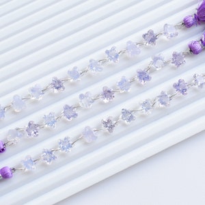 10 Pieces Lavender Quartz Faceted Flower Cut Stone Beads Natural Gemstone Double Drill Beads Line Strand | 9x9x6 MM
