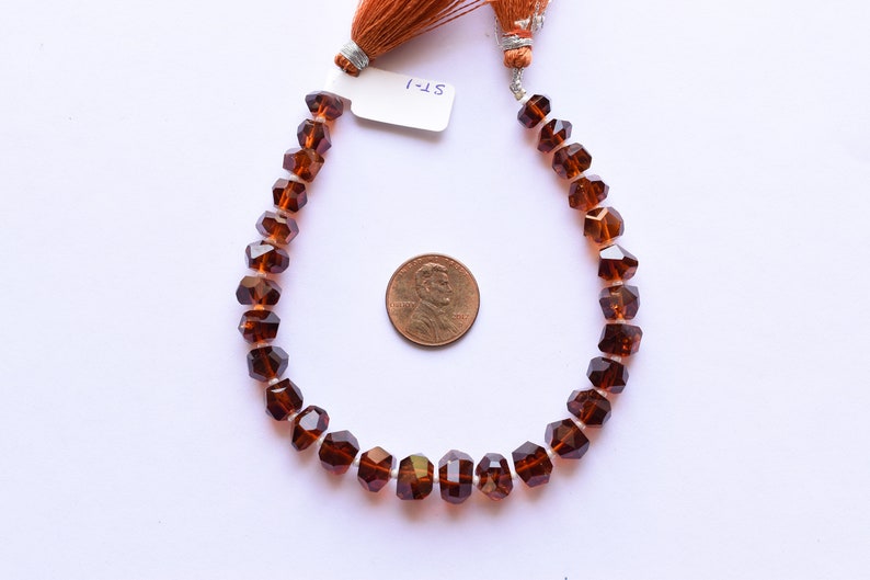 8 Inches BRANDY COLOR CITRINE Faceted Grade-B Tumble Cube Natural shops Gemstone Briolette Center Drill Beads Line | Rare Gemstone | Beads