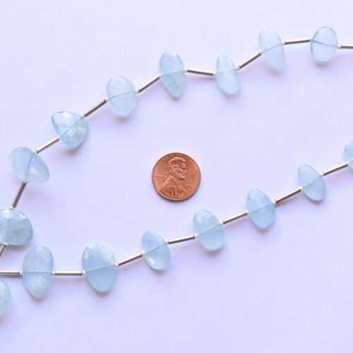 19 Pc MILKY AQUAMARINE FACETED Uneven Shape Natural Gemstone Briolette Center Drill shops Beads Line | Milky Aquamarine Beads | Gemstone Cut Beads