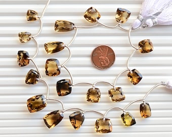10 Pieces Citrine Bi Color Fancy Cut Stone Faceted Natural Gemstone Beads | 17x11x6 to 9x10.5x6 MM | Citrine for Jewelry Making