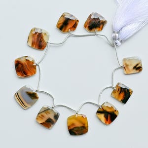 10 Pieces Montana Agate Mix Hammered Cut Faceted Beads Natural Gemstone Briolette Face Drill Strand for Jewelry Making| 21x21x5 to18x16x4 MM