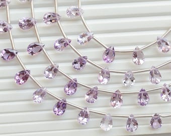 14 Pieces Pink Amethyst Pear Cut Stone Faceted Beads Natural Gemstone Strand | DIY Jewelry | 9x6x4 MM | Amethyst for Jewelry Making
